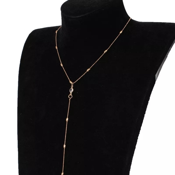 *NEW Gold Boho Long Bead Crystal Pendant Necklace - Picture 5 of 10